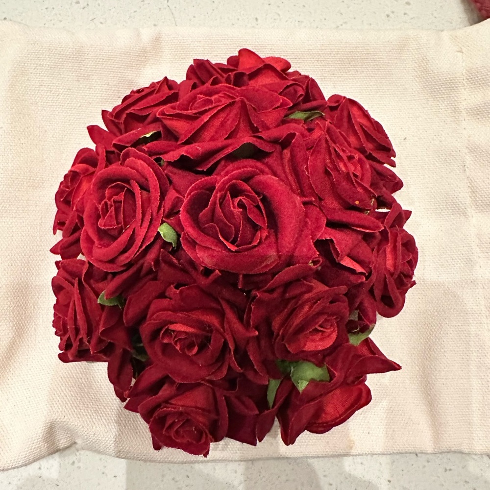 Red Rose Bun Hair Decor